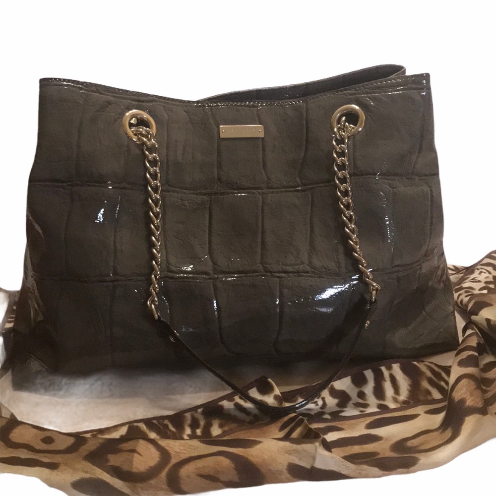 Kate Spade Olive Green Alligator Print Tote
